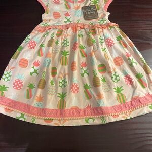Matilda Jane Pink and Orange Pleated Tiered Sundress